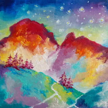 绘画 标题为“Dreams of the mount…” 由Natalie Rusinova, 原创艺术品, 油