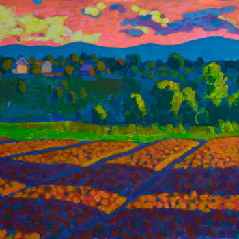 Peinture intitulée "Light on the garden…" par Mykola Kozlovskyi, Œuvre d'art originale, Acrylique