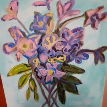 Painting titled "bouquet de fleurs" by Alexandra Pilleux (De Montbrial), Original Artwork, Acrylic