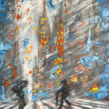 Malerei mit dem Titel "New York, Winter Ma…" von Uliana Titova, Original-Kunstwerk, Öl Auf Keilrahmen aus Holz montiert