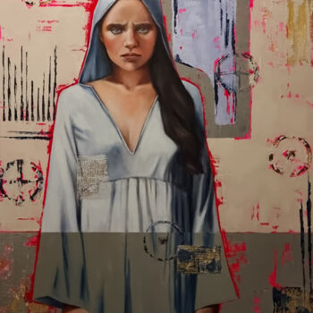 Painting titled "The neophyte" by Artmoods Tp, Original Artwork, Oil Mounted on Wood Panel