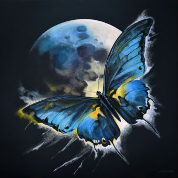 Painting titled "Moonlight-3" by Viktor Babak, Original Artwork, Acrylic