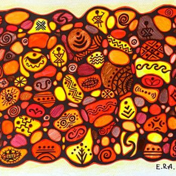 Peinture intitulée "Autumn in Ukraine" par Olena Kovalenko, Œuvre d'art originale, Crayon