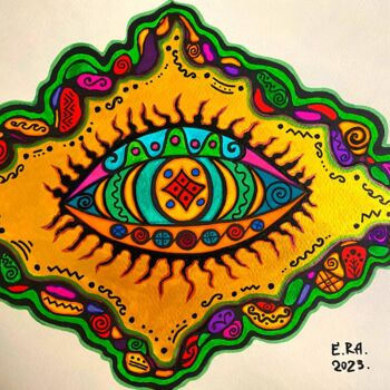 绘画 标题为“Woman's eye” 由Olena Kovalenko, 原创艺术品, 彩画