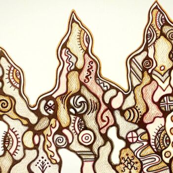 「Ukrainian Carpathia…」というタイトルの絵画 Olena Kovalenkoによって, オリジナルのアートワーク, コンテ