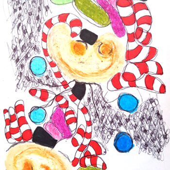 Painting titled "Miniatur 35" by Franziska Kolbe, Original Artwork, Pastel