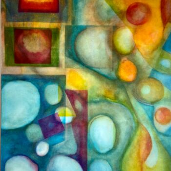 Painting titled "Solstice 21.12.20" by Stéphanie Pothier, Original Artwork, Oil Mounted on Wood Stretcher frame