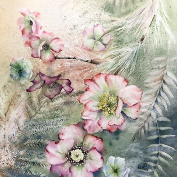 "Flowers painting Wi…" başlıklı Tablo Lolita Ros tarafından, Orijinal sanat, Suluboya