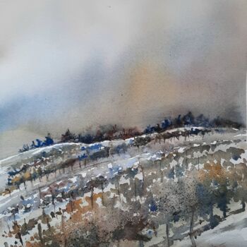 Peinture intitulée "LA VIGNE" par Alain Devienne, Œuvre d'art originale, Aquarelle
