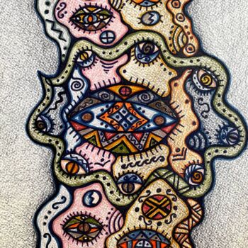 Painting titled "Island" by Olena Kovalenko, Original Artwork, Conté