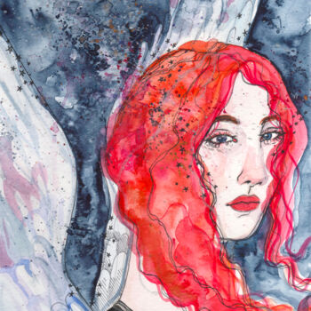 Peinture intitulée "Angels aren't the o…" par Olga Strogonova, Œuvre d'art originale, Aquarelle