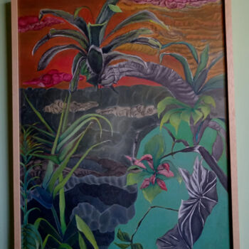 Painting titled "Bromelhão" by Marcos Tabbal, Original Artwork, Oil