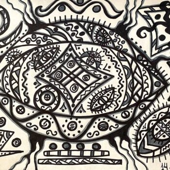 Painting titled "Monochorome" by Olena Kovalenko, Original Artwork, Marker
