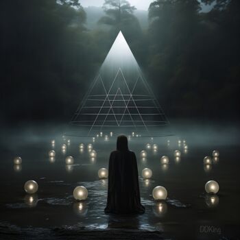 Arts numériques intitulée "Sacred Geometry One" par Ddking, Œuvre d'art originale, Impression numérique