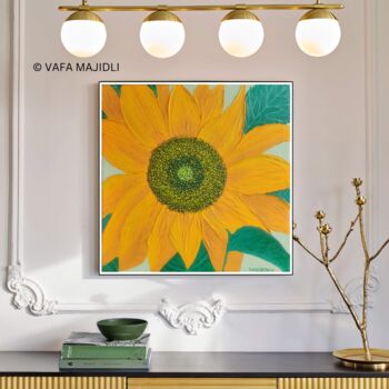 Prenten & gravures getiteld "Sunflower's Univers…" door Vafa Majidli, Origineel Kunstwerk, Digitale afdruk