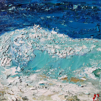 Картина под названием "Sapphire wave №3" - Elena Petrova, Подлинное произведение искусства, Масло