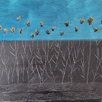 Painting titled "Paisaje abstracto V" by Ma Palet, Original Artwork, Acrylic Mounted on Wood Stretcher frame