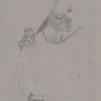 Drawing titled ""Bei der Toilette (…" by Walter Roos, Original Artwork, Pencil