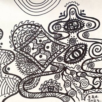 Malerei mit dem Titel "Christmas evening" von Olena Kovalenko, Original-Kunstwerk, Marker