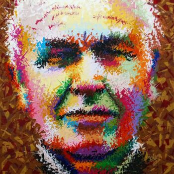 Peinture intitulée "Thomas Alva Edison" par Anatolii Rabkov, Œuvre d'art originale, Acrylique Monté sur Châssis en bois