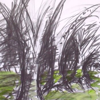 Drawing titled "Still Life 6" by Remi Delaplace, Original Artwork, Charcoal Mounted on Wood Stretcher frame