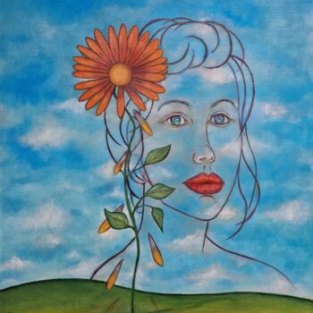 Peinture intitulée "Fleur fanée" par Ralph.S, Œuvre d'art originale, Huile