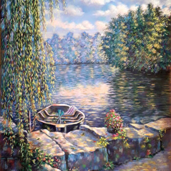 Painting titled "Près de l' albizia" by Jean-Paul Ramon, Original Artwork, Pastel