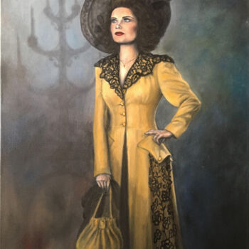 Painting titled "Karády Katalin" by Rita Pianovszky, Original Artwork, Oil
