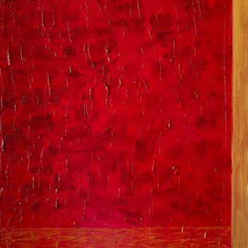 Ζωγραφική με τίτλο "Ventanas: Red Skies…" από Jorge Gonzalez, Αυθεντικά έργα τέχνης, Ακρυλικό Τοποθετήθηκε στο Ξύλινο φορείο…