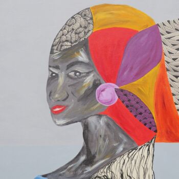 Malerei mit dem Titel "orange blossom" von Dr. Katharina Zlöbl, Original-Kunstwerk, Acryl Auf Keilrahmen aus Holz montiert