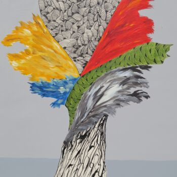 Malerei mit dem Titel "roots" von Dr. Katharina Zlöbl, Original-Kunstwerk, Acryl Auf Keilrahmen aus Holz montiert