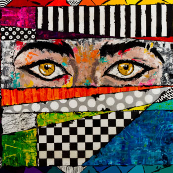 Malarstwo zatytułowany „“Inner Observer” autorstwa Daniela Sanchez Vegas, Oryginalna praca, Akryl Zamontowany na Drewniana r…