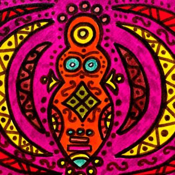 「Goddess of Power」というタイトルの絵画 Olena Kovalenkoによって, オリジナルのアートワーク, マーカー