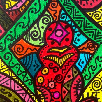 Peinture intitulée "Help energy" par Olena Kovalenko, Œuvre d'art originale, Marqueur