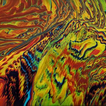 Painting titled "Craquelement 1" by Françoise Petitjean, Original Artwork, Acrylic Mounted on Wood Stretcher frame