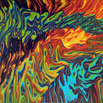 Painting titled "Craquelement 2" by Françoise Petitjean, Original Artwork, Acrylic Mounted on Wood Stretcher frame