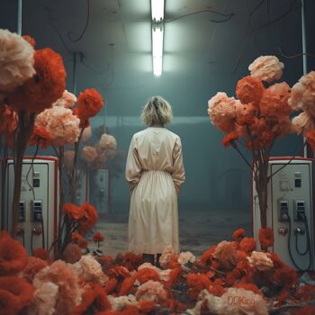 제목이 "Gas Station Flowers"인 디지털 아트 Ddking로, 원작, 디지털 인쇄