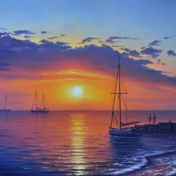 Painting titled "Oil painting "Pierc…" by Serhii Stoev, Original Artwork, Oil