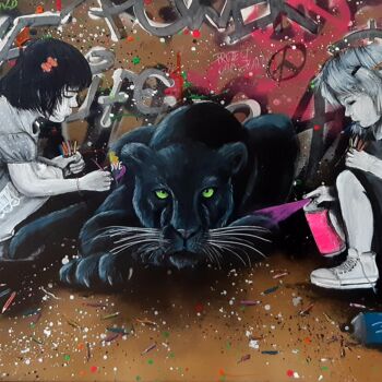 Peinture intitulée "Wild artists" par Kevin Bardin, Œuvre d'art originale, Acrylique Monté sur Châssis en bois