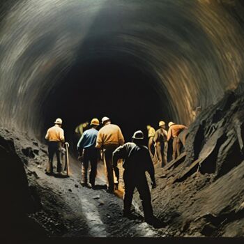 "Coal Miners #2" başlıklı Dijital Sanat Hudson Marshall tarafından, Orijinal sanat, Dijital baskı