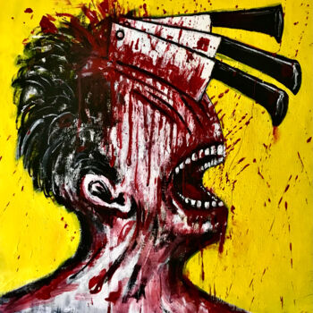 Painting titled "Three knives" by Vaxo Lang, Original Artwork, Acrylic