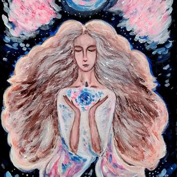 Pittura intitolato "Elven Fire" da Karolina Ingo (Karolina Navi -Ingo), Opera d'arte originale, Acrilico