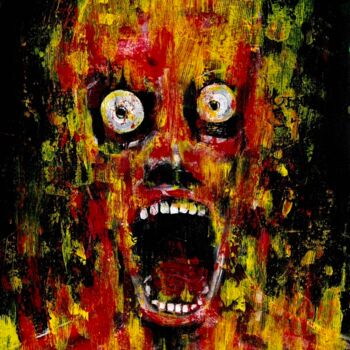 Painting titled "Burning alive" by Vaxo Lang, Original Artwork, Acrylic