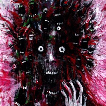 Painting titled "Macabre expression" by Vaxo Lang, Original Artwork, Acrylic
