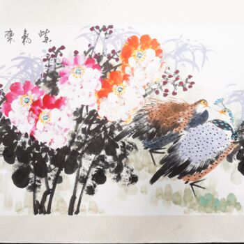 Malerei mit dem Titel "Purple cloud from t…" von Dayou Lu, Original-Kunstwerk, Pigmente