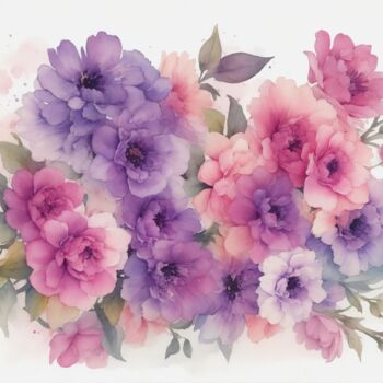 Digital Arts με τίτλο "nice flowers design" από Pict T Mosb, Αυθεντικά έργα τέχνης, Εικόνα που δημιουργήθηκε με AI