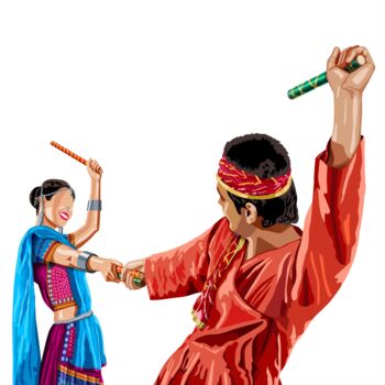 "Dandiya Dance - A s…" başlıklı Dijital Sanat Shamim Shaikh tarafından, Orijinal sanat, 2D Dijital Çalışma