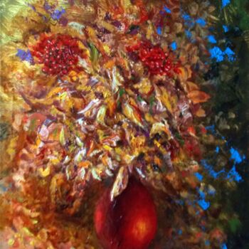 Ζωγραφική με τίτλο "Autumn Bouquet / Ос…" από Владимир Абаимов, Αυθεντικά έργα τέχνης, Λάδι