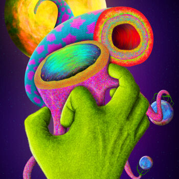 Arte digitale intitolato "Celestial Serpent's…" da Jaxon Langley, Opera d'arte originale, Pittura digitale