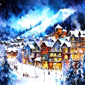 数字艺术 标题为“Whistler Winter Tim…” 由Sykart Designs, 原创艺术品, AI生成的图像